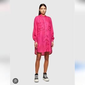 Vintage  Lauren Ralph Lauren Magenta Pink Shirt Dress